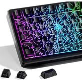 HITIME x XVX Spider Web Keycaps 60 75 100 Percent - Shine Through Keycaps w/IMD Tech, for Mechanical Keyboards, Full 118 Key Set, OEM Profile, Lines Backlit, Side Printed - Black