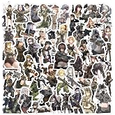 60Pcs Sexy Anime Camouflage Girl Stickers, Beauty Cartoon Sticker Collection,Reusable Vinyl Waterproof Stickers,DIY Decorative for Laptop Luggage Skateboard Water Bottles (Camouflage)