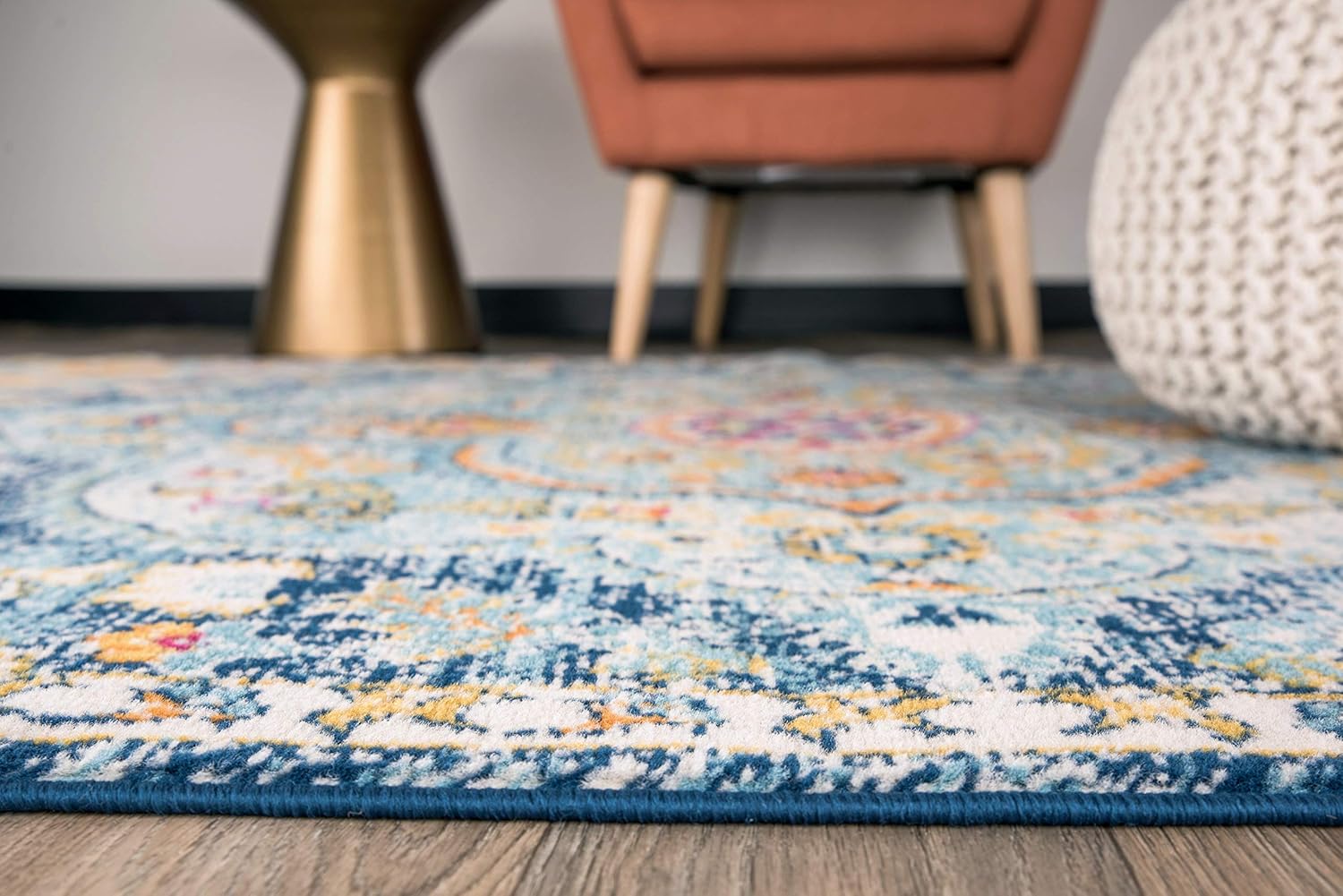 Rugshop Vintage Distressed Bohemian Area Rug 5' x 7' Multi: Furniture & Decor