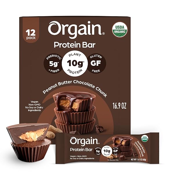 ORGAIN ORGANIC VEGAN PROTEIN BARS, PEANUT BUTTER CHOCOLATE...