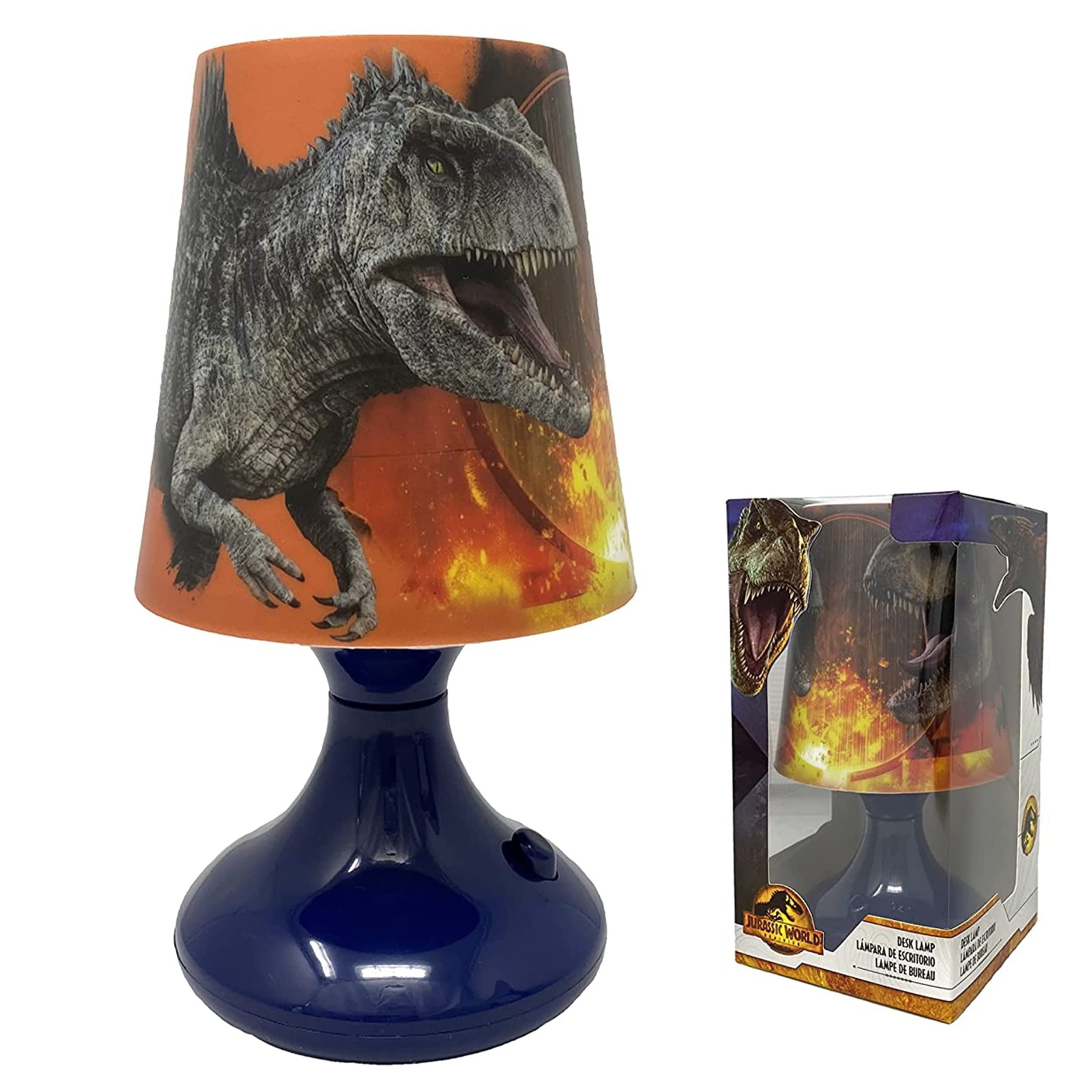 SRV Hub Jurassic World Table Lamp 18cm - LED Lamp for Bedroom, Desk Lamp for Living Room LED Light, Dinosaur Night Lamp Kids Camping Room Decoration Night Light