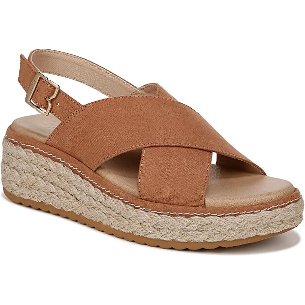 CUSHIONAIRE Sandalo da donna con plantare Crisp con cuciture espadrillas + memory foam confortevole, ampie larghezze disponibili