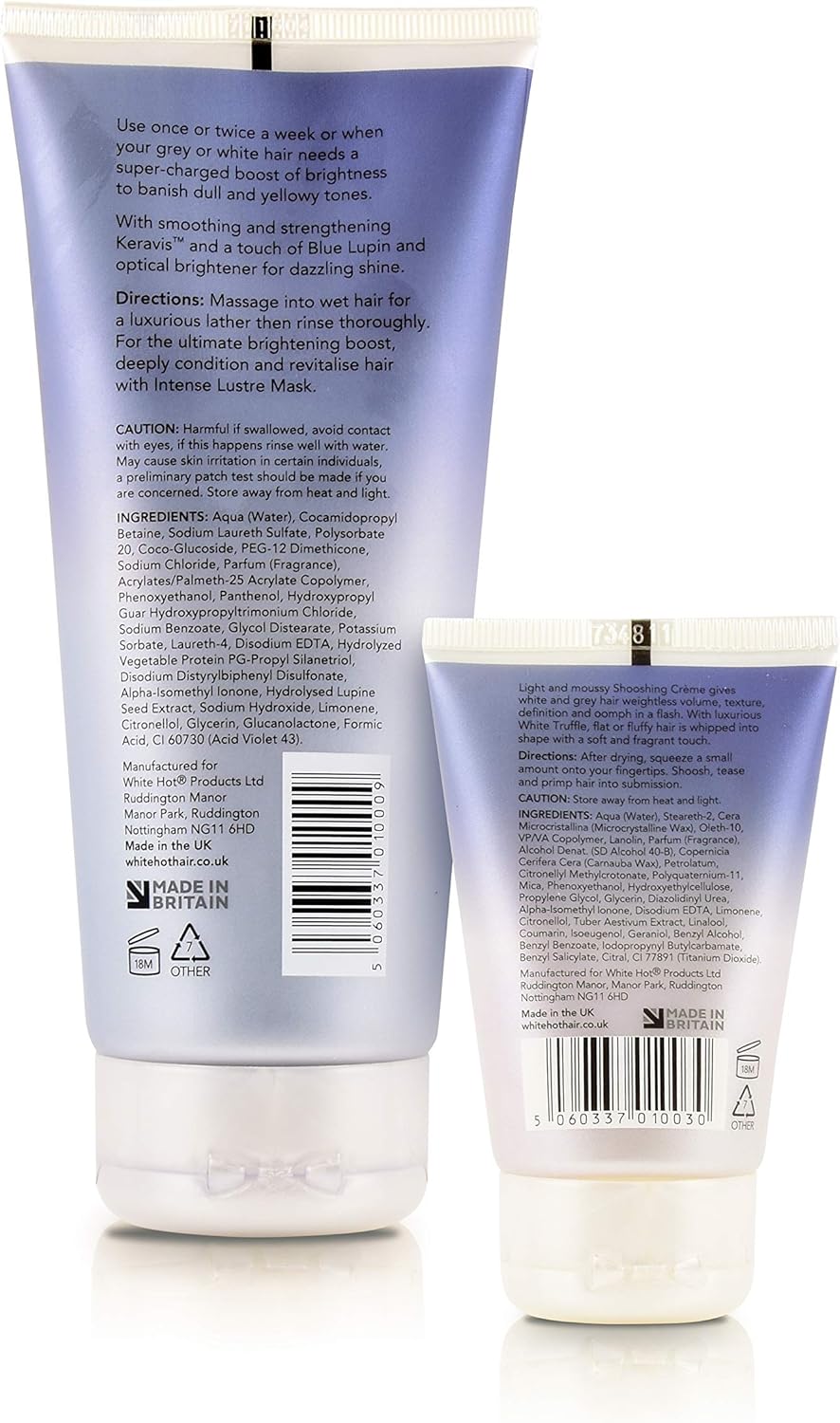 White Hot Boost and Shoosh Duo : Brilliant Shampoo and Shooshing Crème : Keep brassiness at bay, brighten grey and white hair - Image 3