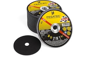 PEGATEC 6 inch Cut Off Wheels 50 Packs Ultra Thin Cutting Wheel 6" x1/16 x7/8" Angle Grinder Cutting Discs for Metal and Stainless Steel
