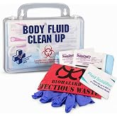 Certified Safety Mfg Bloodborne Pathogen Kit - Fluid &amp; Vomit Cleanup (22pc) | USA-Made &amp; OSHA-Compliant Vomit Cleanup Kit with Fluid Solidifier, PPE Equipment, and Biohazard Cleanup Supplies and Tools