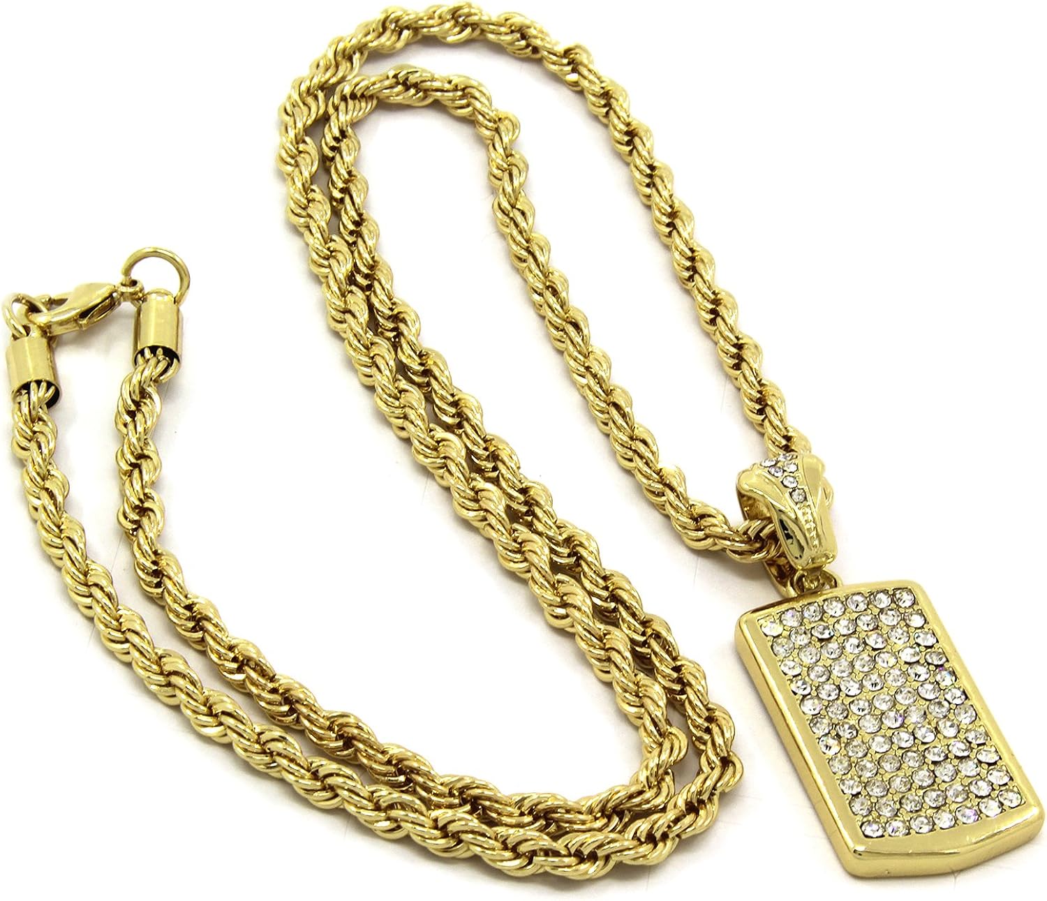 mens gold dog tag chain