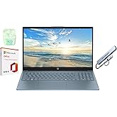HP 15.6" Business Laptop with Microsoft Office 365, 1.1TB Storage (128GB UFS + 1TB OneDrive), 16GB RAM, Quad-Cores Intel Processor, Windows 11, PLUSERA Earphones & 8-in-1 Hub Included, Moonlight Blue