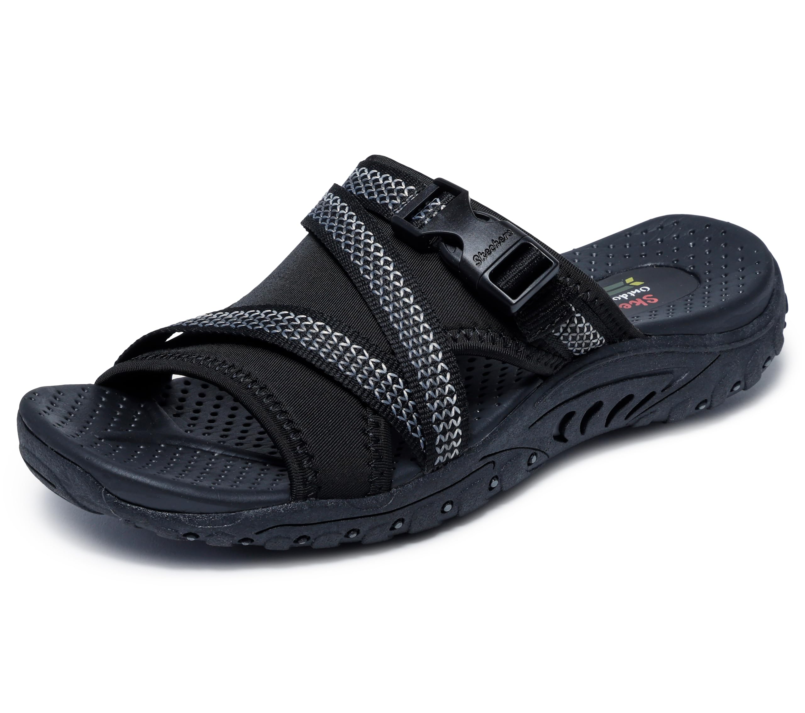 Photo 1 of Skechers Women's Reggae-Slide Thru Sport Sandal, Black, 9