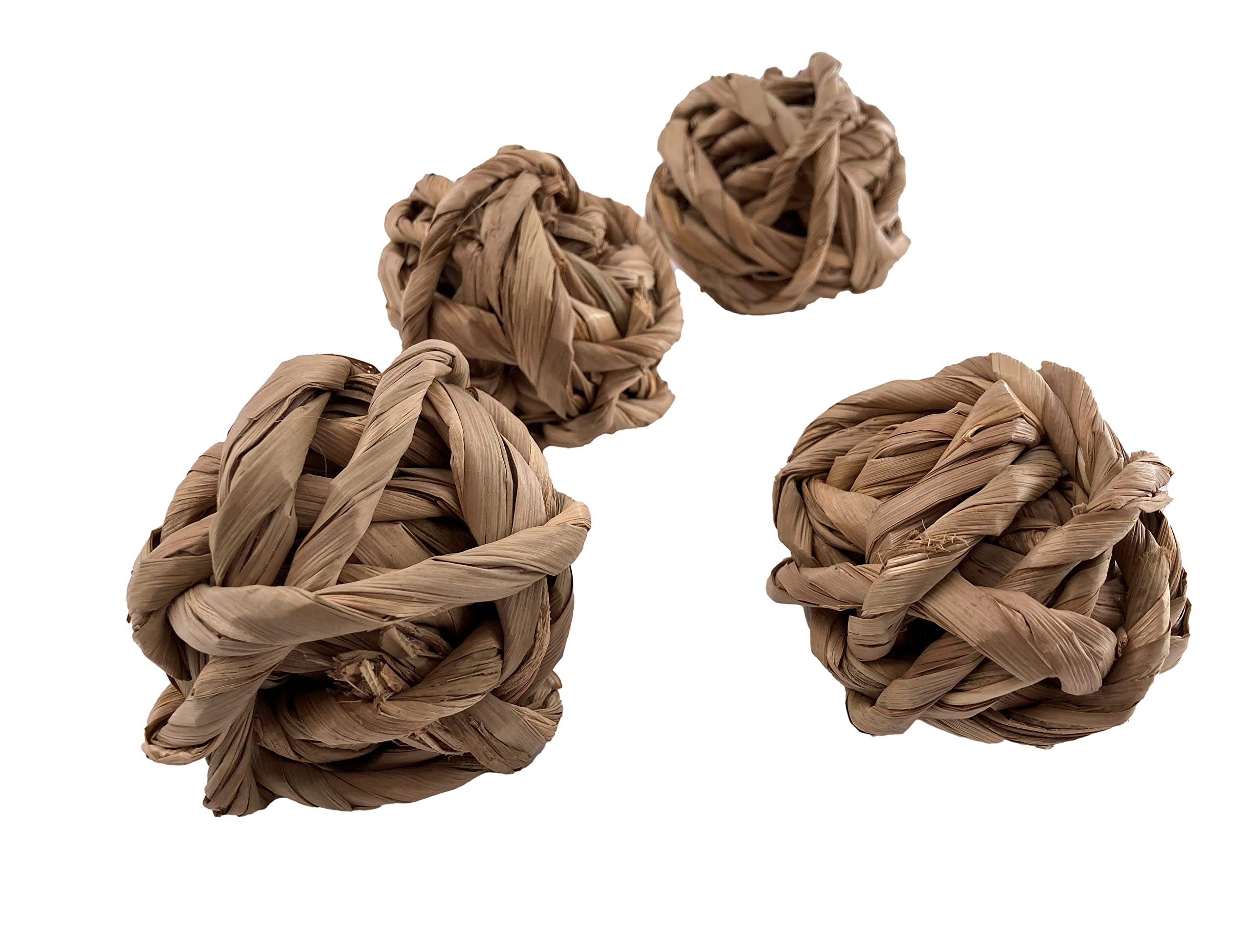 Rattan rope balls | Pack of 4 | Approximately 7cm to 9cm | Natural crafts