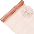 Therwen 24 Inch x 10 ft Copper Mesh Screen 99.9% Pure Copper 40 Mesh Roll Wire Fabric for Grounding Dense Filter Screen Woven Crafts Window Protection