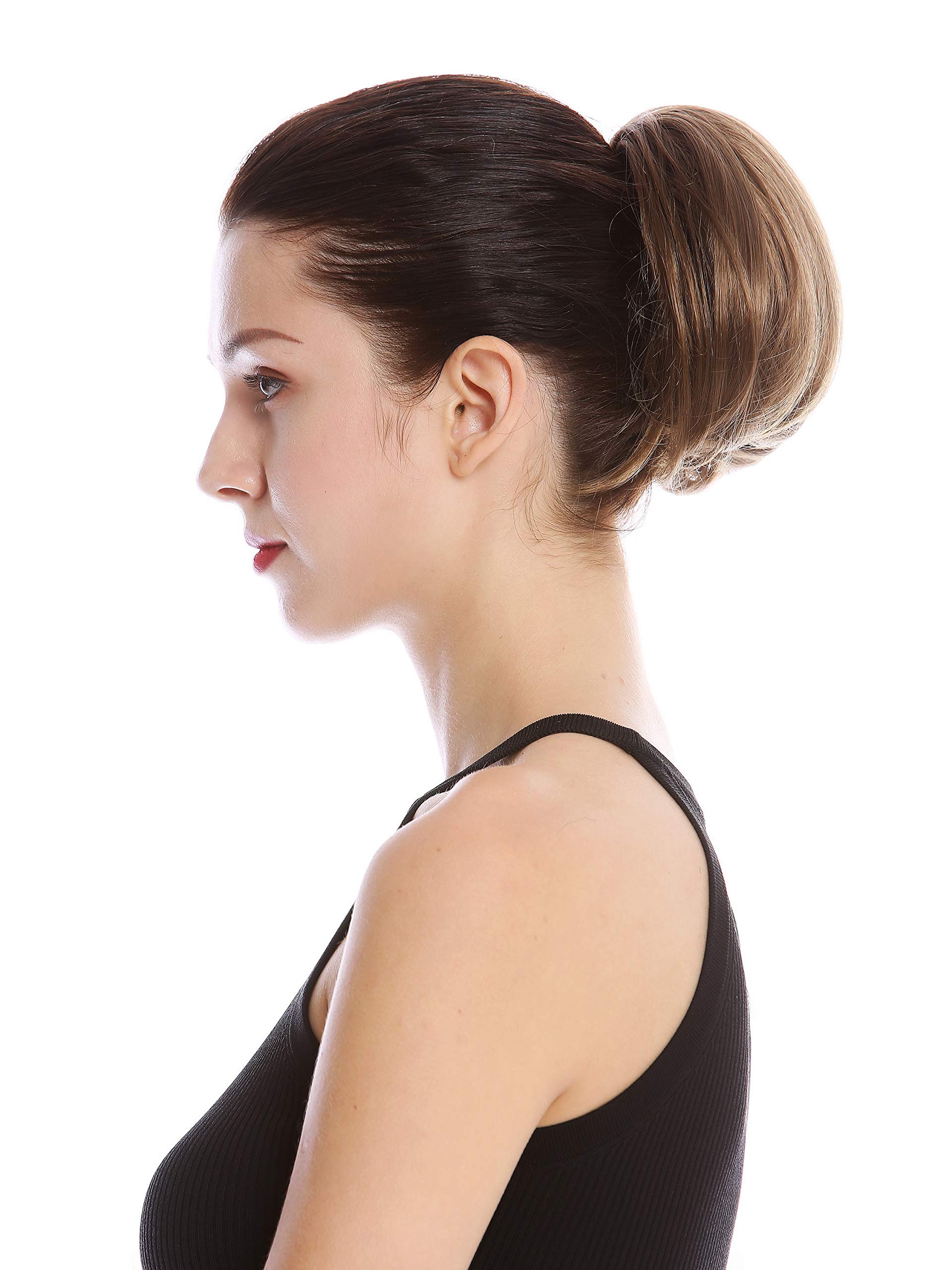 WIG ME UP - 909AB-V-12 Ponytail Hairpiece Extensions very short straight voluminous like hair bun golden brown