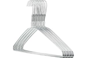 HANGERWORLD Silver Metal Wire Clothes Hangers 16inch 13 Gauge Clothes Garment Coat Hanger (20 Pack)