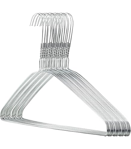 Hangers Metal SPECILITE Wire Hangers 50 Pack, Metal Wire Clothes Hanger Bulk For Coats, Space Saving Metal Hangers Non Slip 16.7 Inch Ultra Thin, For Standard Size Suits, Shirts, Pants, Skirts-Bronze Dollar