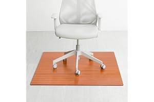 Anji Mountain Office Chairmat Thickest & Sturdy Bamboo Chairmats Highly Premium Quality Anti-Slip Heavy Duty for Multi-Purpose Hardwood Floor Office & Home Floor Protector Office Chair mat-5mm Thick