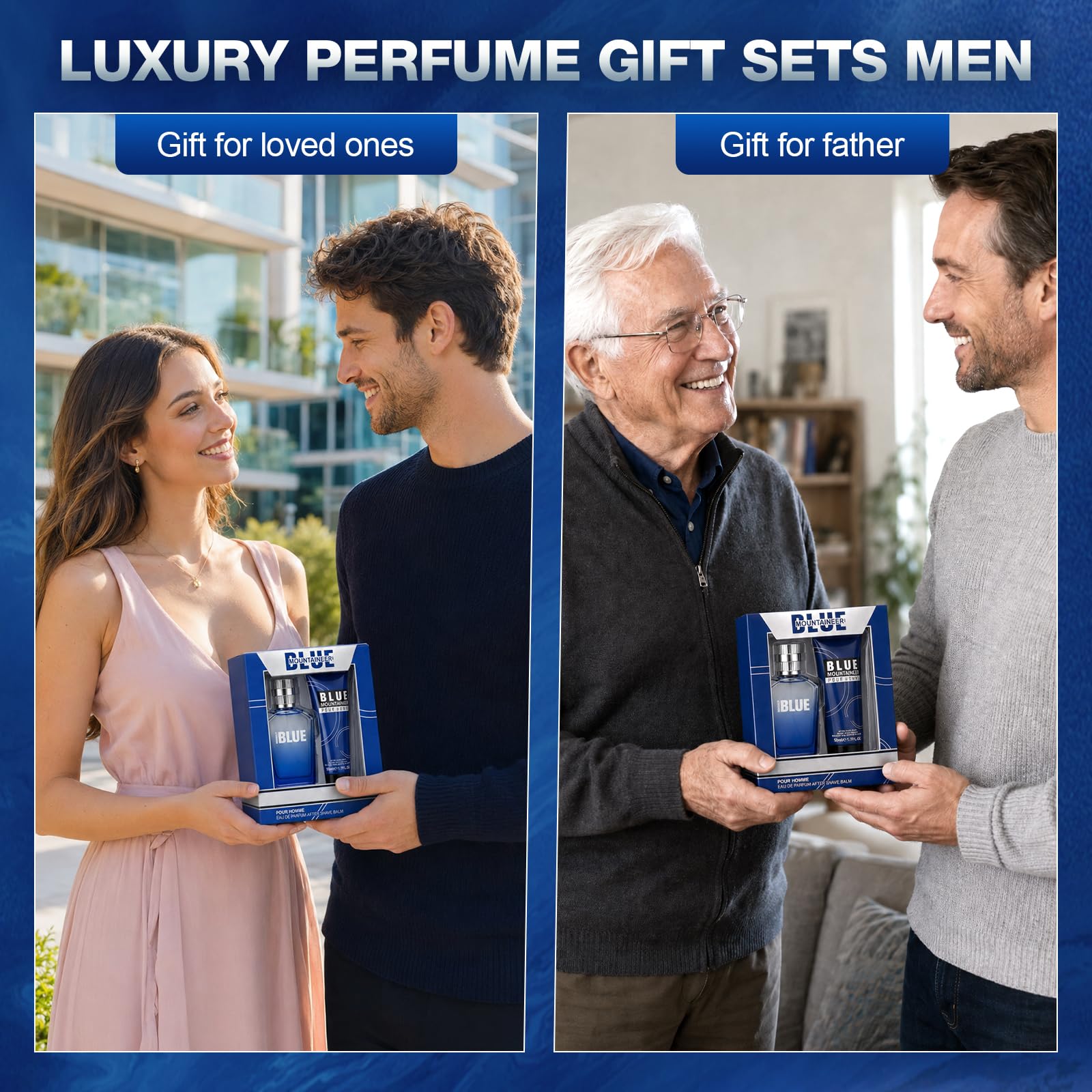 Parfüm Herren Geschenkset Männer, Eau de Parfum 30ml + After Shave Balsam 50ml, Langanhaltender Holznote mit Minze Tee Vetiver, Duft-sets für Herren-Vatertag & Geburtstag& Valentinstag 8