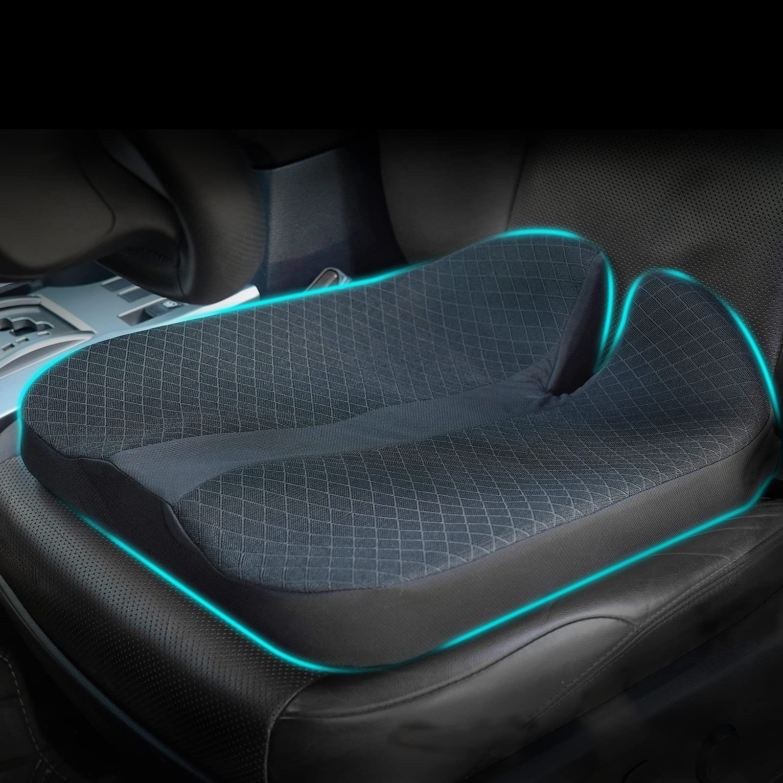 Photo 1 of 2024 Upgrades Car Coccyx Seat Cushion Pad for Sciatica Tailbone Pain Relief, Heightening Wedge Booster Seat Cushion for Short People Driving, Truck Driver, for Truck Accessories Office Chair