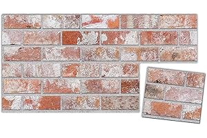 IZODEKOR 3D Wall Panels Brick Effect - Cladding, Stone Look, Styrofoam Facing for Living Room, Kitchen, Bathroom, Balcony, Bedroom and Back of Counter | Stone House (10" x 10" Sample)