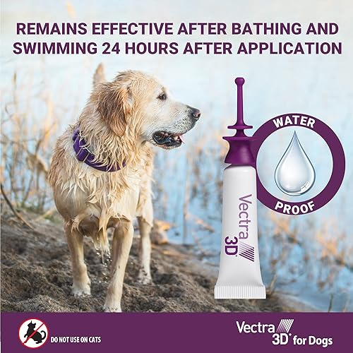 Vectra 3D for Dogs Flea, Tick Mosquito Treatment Prevention for Large  Dogs (56 to 95 lbs) month supply
