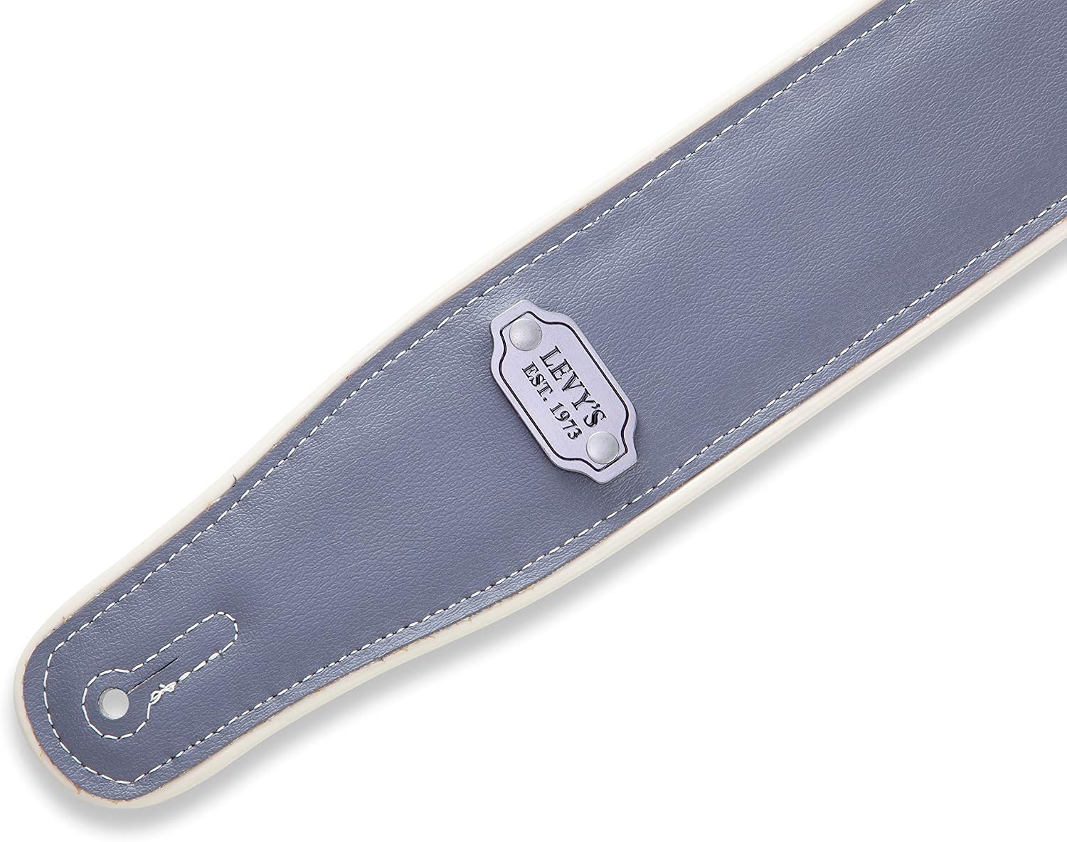 Levy's Leathers 2.75" Guitar Strap Reversible Vinyl Design Black, Grey, and Cream (M26VCP-BLK_GRY, Black, Grey, Cream - Image 5