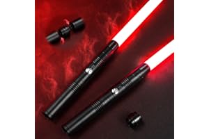 JQTOYD Lightsabers 2 Pack Heavy Dueling Lightsabers with RGB 14 Colors & 3 Sound Modes & Vibration, 2-in-1 Rechargeable Double Bladed Light Sabers for Adults Kids Cosplay Halloween, Birthday Gift