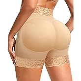 DERCA Padded Underwear for Women Butt Lifting Shapewear Booty Pads Hip Enhancer Lace Boyshorts