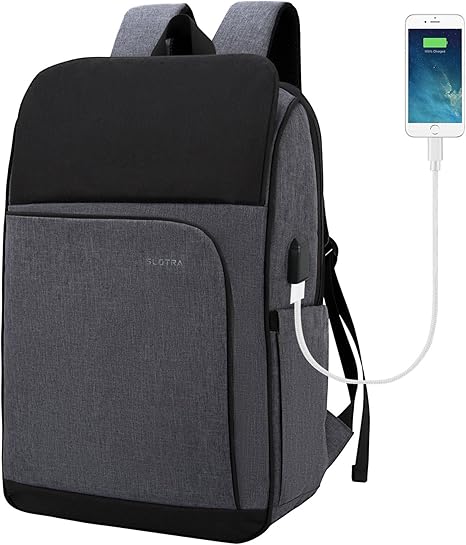 Laptop Rucksack Laptoptasche Mit Usb Ladeanschluss Fur Manner Frauen Organized Space Schlanker Schule Arbeit Business Bag 14 15 Zoll Dunkelgrau Von Slotra Amazon De Koffer Rucksacke Taschen