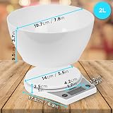 Duronic KS6000 Digital Kitchen Scales with Bowl 5kg Tare LCD view 2