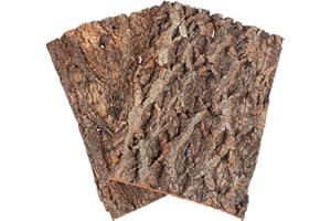 SHINEOFI 2Pcs Reptile Tree Bark Terrarium Cork Bark Background Boards Reptile Tree Backdrop Wall Decor for Spider Turtle 30X2