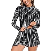 FAIRANCE Women Two Piece Rash Guard Sets UPF50+ Swim Dress with Shorts