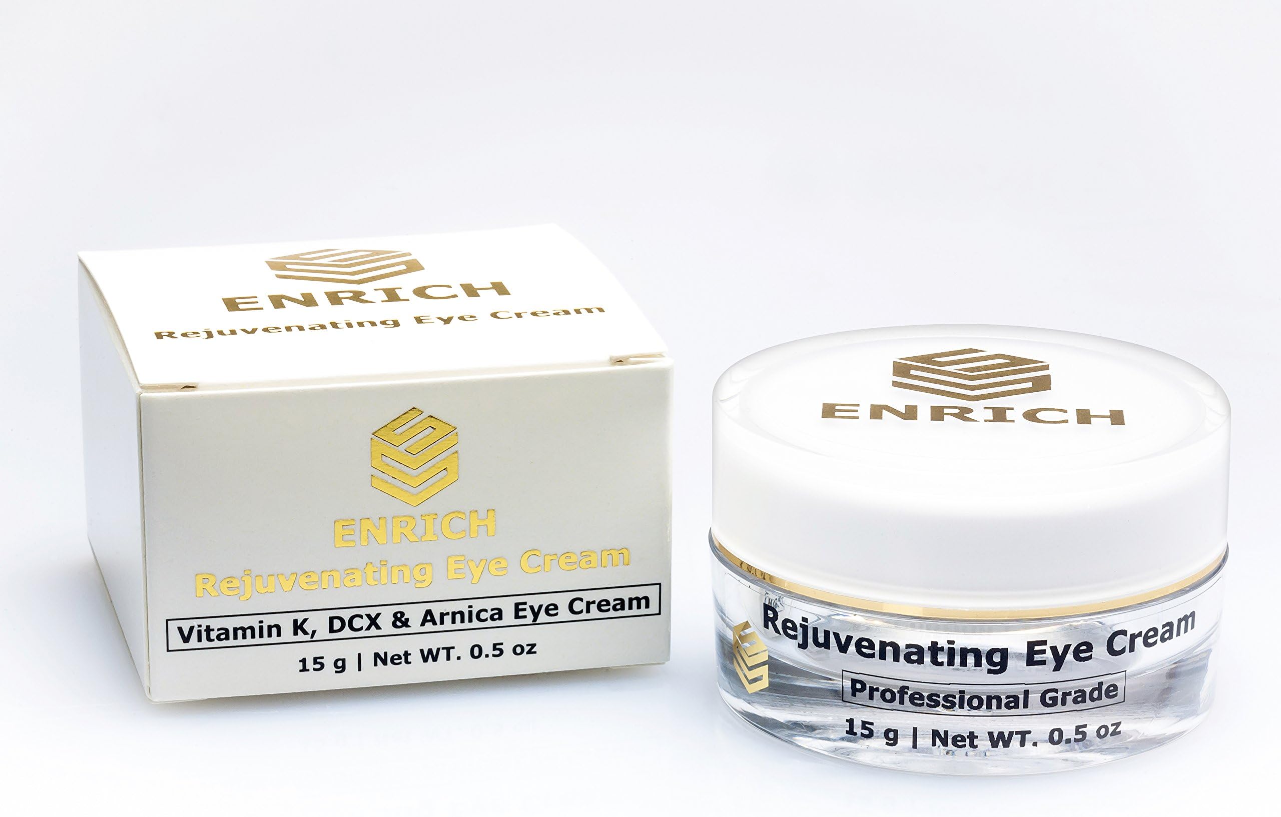 ENRICH Rejuvenating Eye Cream - For Removing Dark Circles, Puffiness And Wrinkles. Formulated W/Vitamin K, Hyaluronic Acid, DCX, And Arnica. For Men & Women