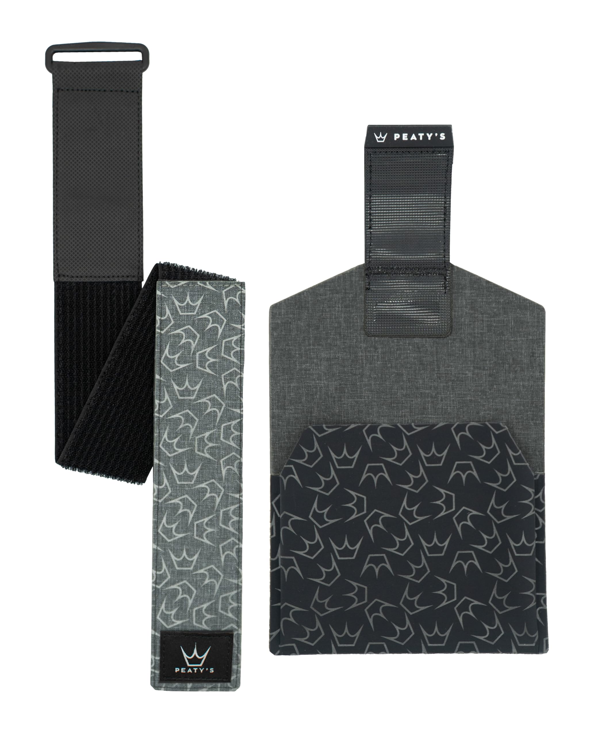 Peaty's Holdfast Trail Tool Wrap - Secure Bike Frame Bag with Zip Pocket, Modular Design Waterproof Bike Storage Bag, No Slip or Rattle, Bicycle Bags for MTB, Road, Gravel & E-Bikes - Grey