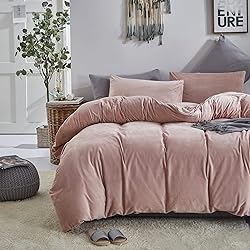 Luxlovery Pink Velvet Comforter Set Cal King Blush