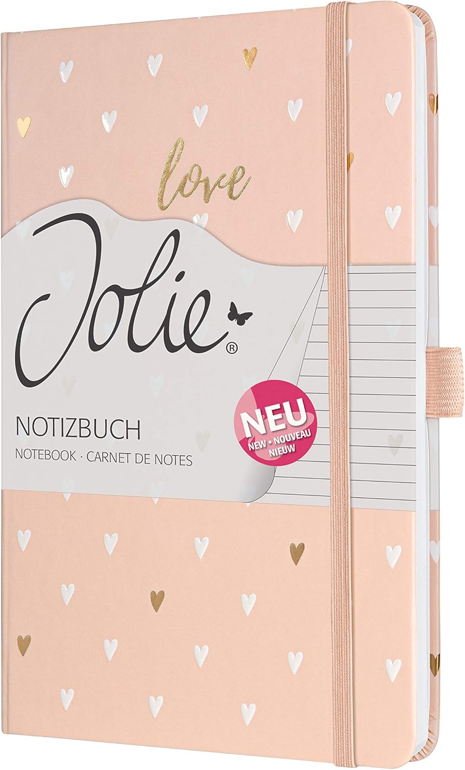 SIGEL JN335 Notebook Jolie, approx. A5, lined, hardcover, design rose love, pink Love - green pink - Image 3