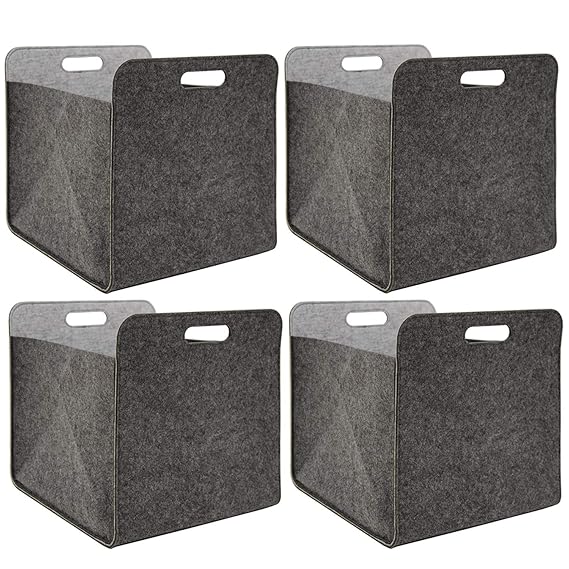 DuneDesign 4er Set Filz Aufbewahrungsbox 33x33x38 cm Kallax Filzkorb