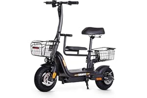 Soumye 48V 624WH Lithium-ion Battery 750W Peak Power Folding Electric Bike 10" Fat Tire eBike Electric Scooters for Adults
