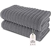 Classic Turkish Towels CTT - Premium 2 Piece Jumbo Bath Sheets, 100% Turkish Cotton, Absorbent & Ultra Comfy Bath Towel Sheets for Hotels & Spa | 40"x65" (Grey)