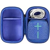 co2CREA Hard Travel Case Replacement for Ultimate Ears WONDERBOOM 4 WONDERBOOM Play WONDERBOOM 3 WONDERBOOM 2 Small Portable Wireless Bluetooth Speaker (Black Case + Inside Bermuda Blue)