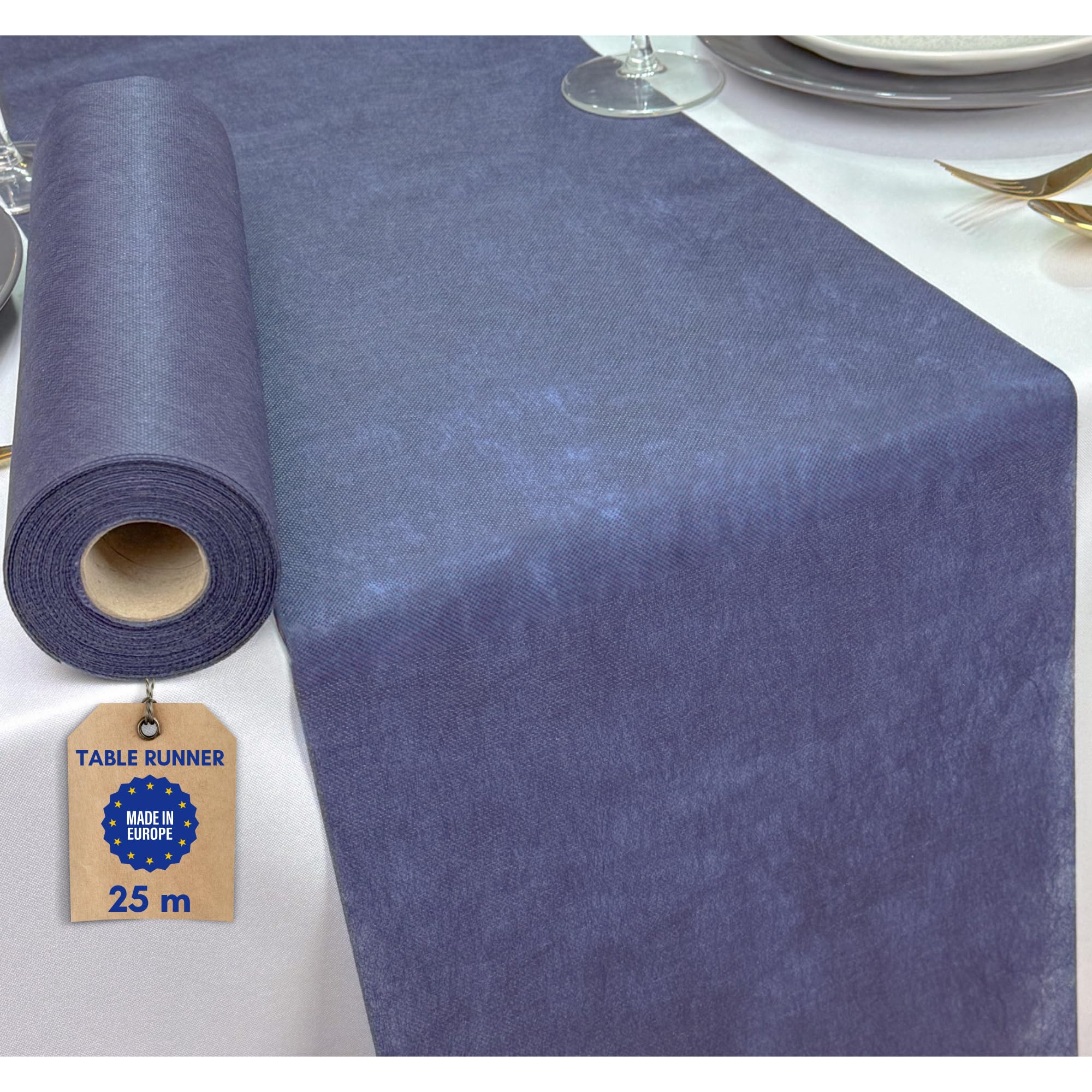 NATUARTE, Navy Blue Table Runner, Felt Roll of 25 meters x 30 centimeters, Table Decoration, Wedding Decoration Fabric, Baptisms, Communions, Birthdays, Crafts Fabric, Navy Blue Color — image 1