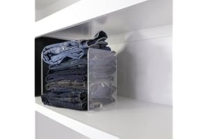 Bee Neat Closet Organization with Acrylic Clear Shelf Dividers - Closet Shelf Organizer for Clothes, Towels, Sweaters, Purses, and Books - Shelf Separators - 2 Pack (11¼" Tall x 11 ⅝ Deep)