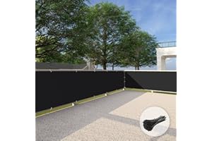 Patio 3' x 15' Balcony Privacy Screen Apartment Railing Covers Fence Panels for Outdoor, Temporary Fencing for Porch Deck Backyard Net Mesh with Zip Ties, Black