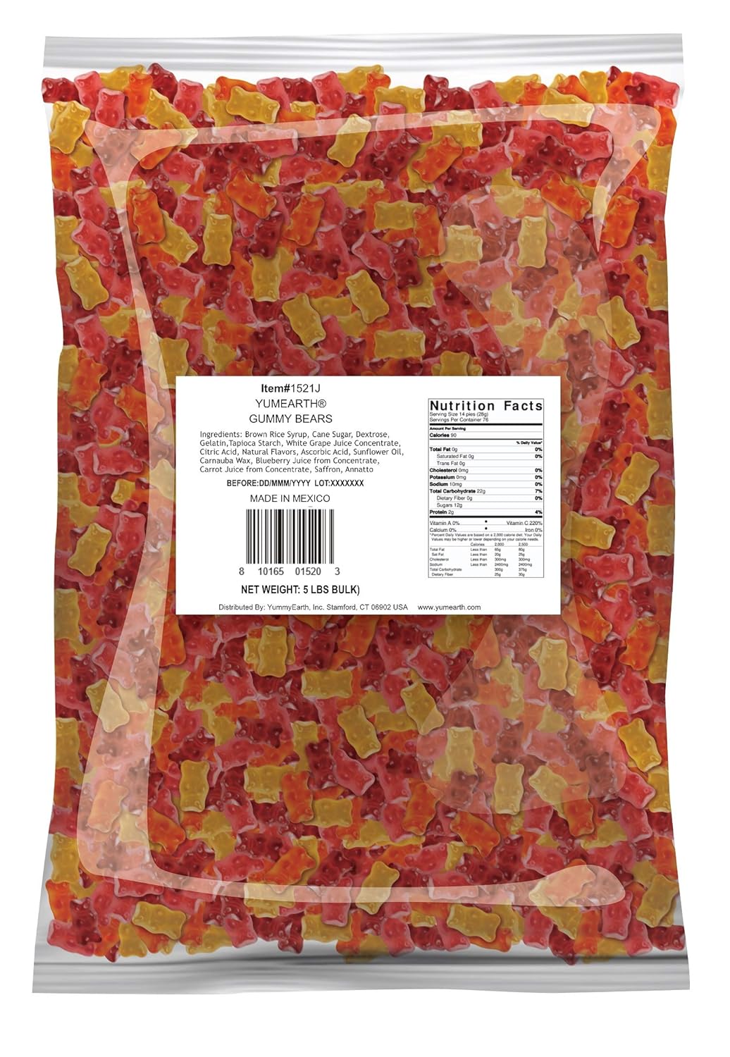 YumEarth Gluten Free Gummy Bears, Assorted Flavors, 5