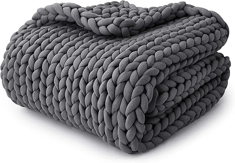 Amazon.com: YnM Knitted Weighted Blanket, Hand Made Chunky Knit