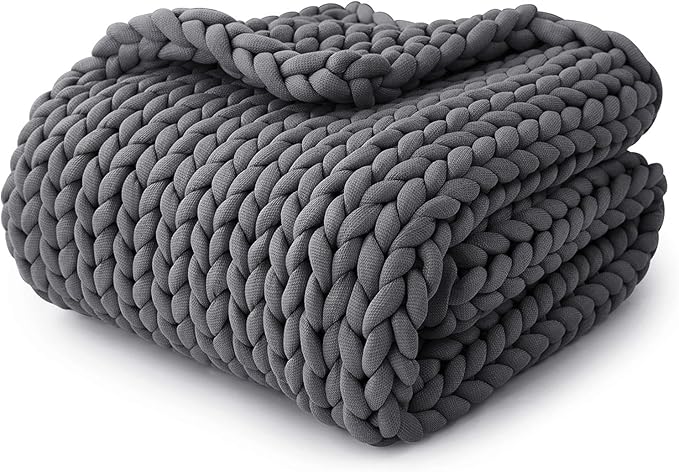Amazon.com: YnM Knitted Weighted Blanket, Hand Made Chunky Knit