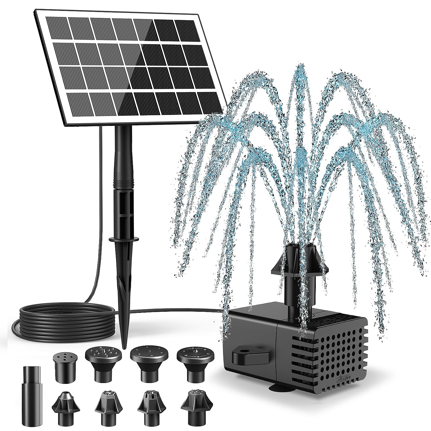 Photo 1 of SZMP Solar Fountain Pump for Bird Bath,No Battery Solar Water Fountain 9.84ft Power Cord Outdoor Garden Decor