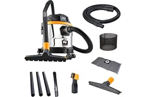 WAP Aspirador de Pó e Água Barril GTW INOX 15, Compacto, 14,8 Litros, com Filtro Lavável, 146mbar 1700W 127V