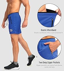 G Gradual Men's Running Shorts with Zipper Pockets