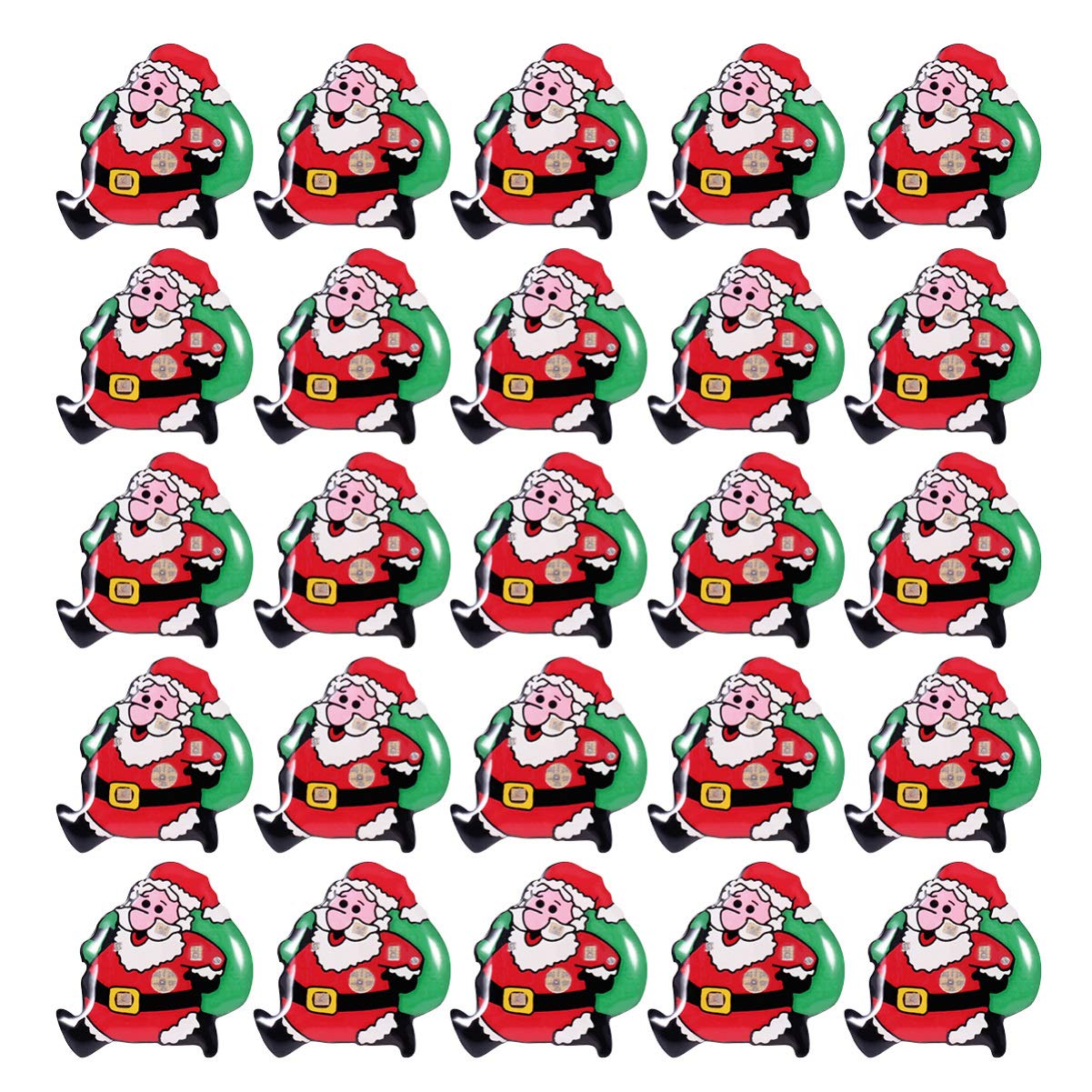 50Pcs Christmas Light Up Glow Flashing Light up LED Brooch Pin Santa Claus Badge Pins Kids Toddler Xmas Holiday