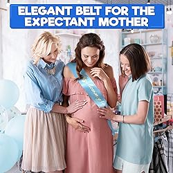 Baby Shower Sash for Mommy - Blue Glossy Satin with