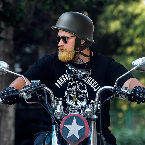 best german motorcycle helmet Half Helmet, Style DOT Approved Adult Men Women Retro Open Face Bike-Helmets for Adults, Half Shell Helmets(M, Black) : Automotive our helmet is designed for a wide range of riders German Style Motorcycle Half Helmet