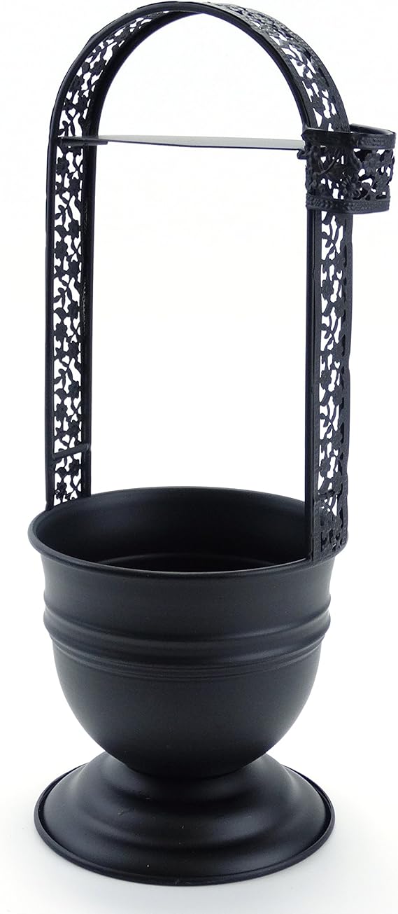 14" Flower Design Black Hookah Charcoal Coal Holder Premium